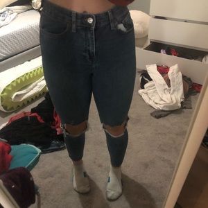 TOPSHOP blue ripped JAMIE jeans